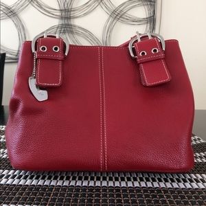 Tignanello small red leather handbag
